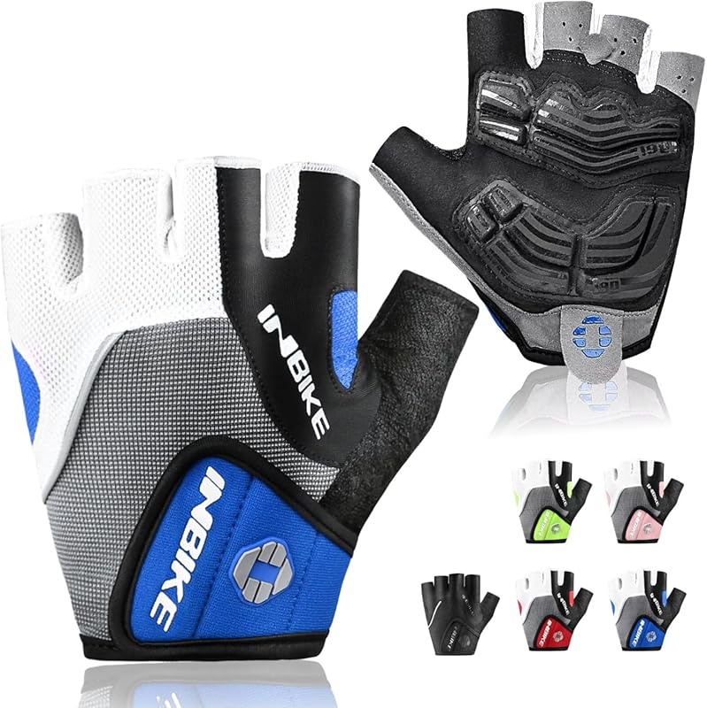 INBIKE 5mm Padded Half Finger Bike Gloves for Comfortable Cycling and
