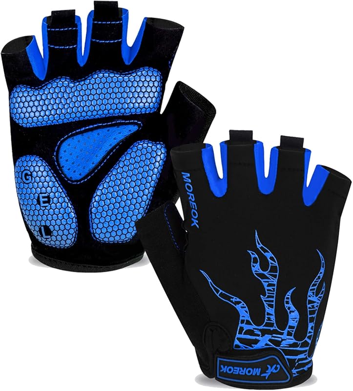 MOREOK 5mm Gel-Padded Half Finger Cycling Gloves for Men and Women, Mu