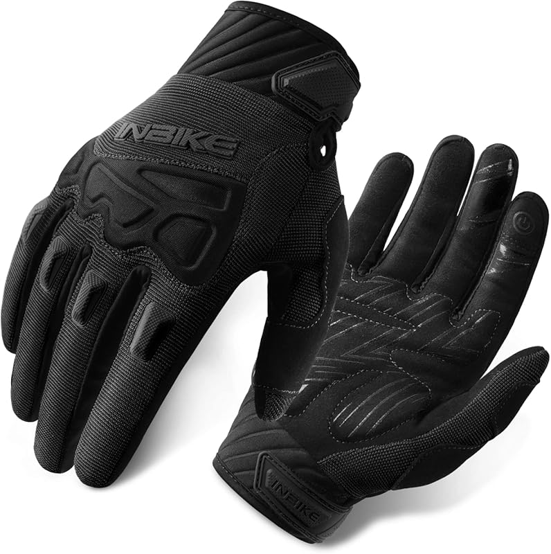 INBIKE Mountain Bike Gloves with Knuckle Guard, Padded Protection, and
