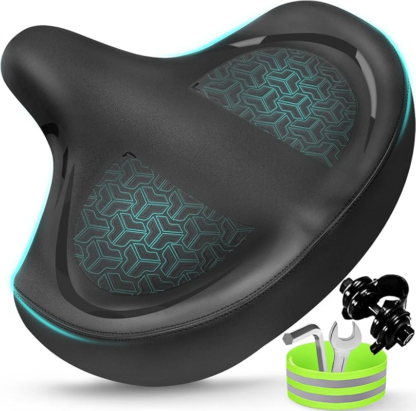Extra Wide Comfortable Bicycle Seat for Men and Women, Fits Peloton an