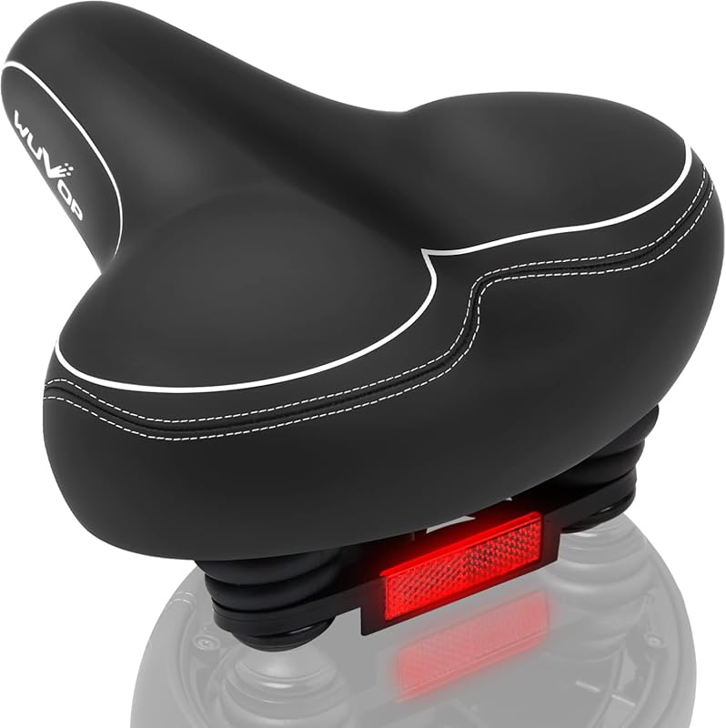 Oversized Waterproof Bike Seat with Reflective Strip, Wide Comfort Sad