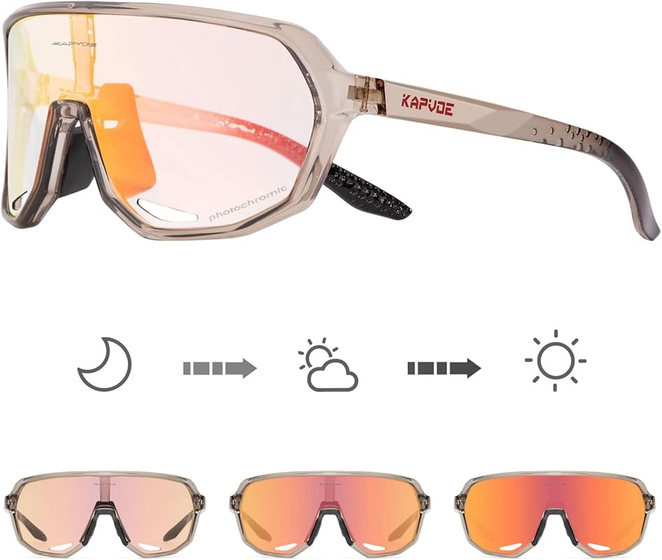 KAPVOE K63 Photochromic Cycling Glasses with UV Protection for Men and