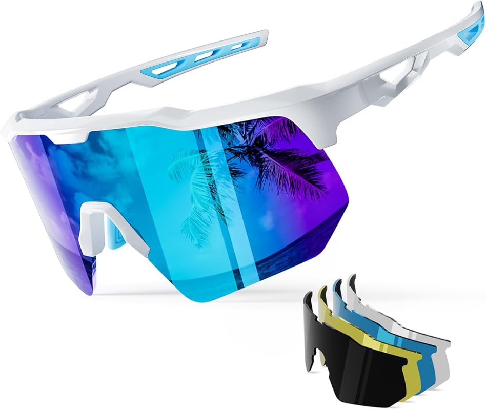 HAAYOT Polarized Sports Sunglasses with 5 Lenses for Men, Women, and Y