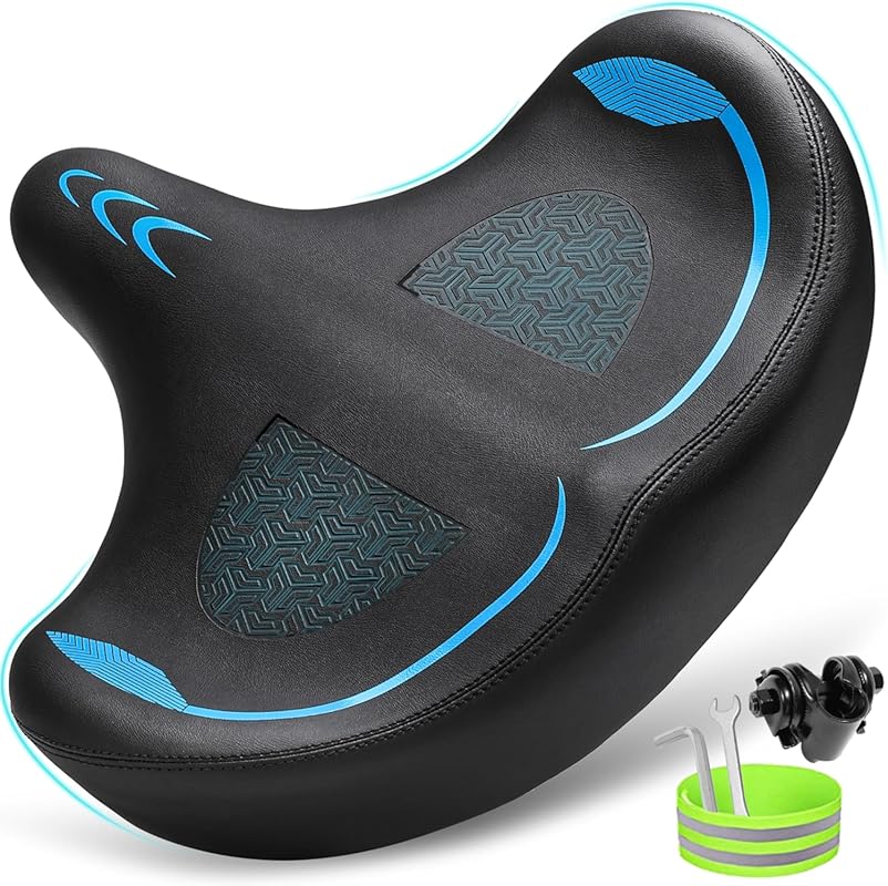 CDYWD Oversized Bike Seat with Wing Padded Comfort, Fits Peloton and E