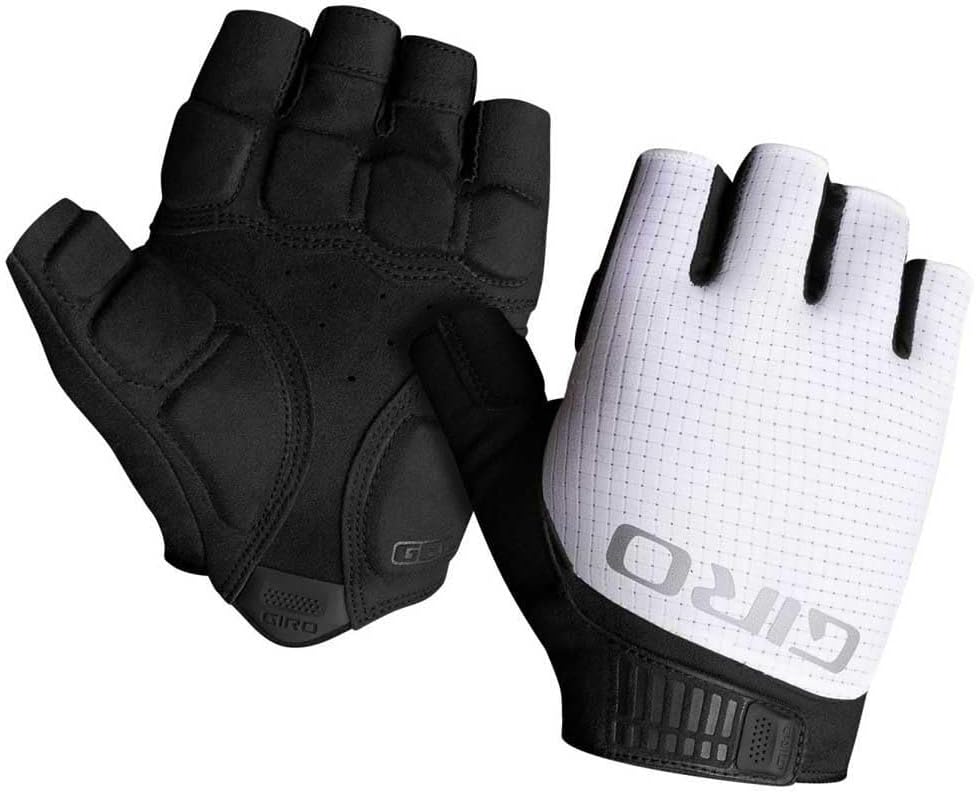 Giro Bravo II Gel Men's White Road Cycling Gloves, Medium