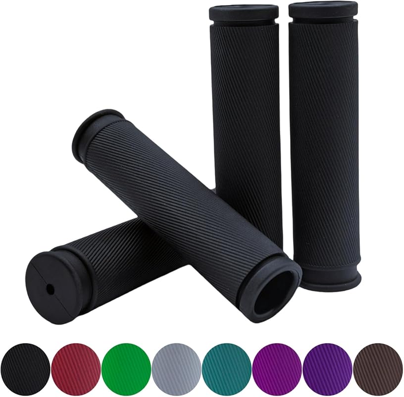 Anti-Slip Rubber Bike Handlebar Grips, 2 Pairs, Comfortable MTB and BM