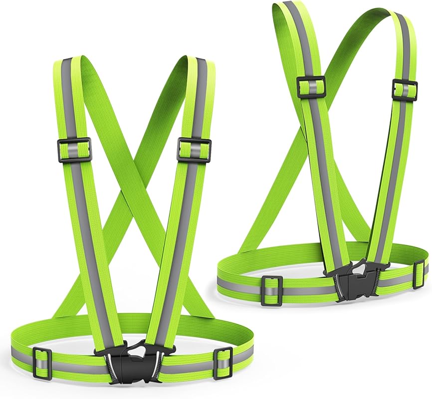 2-Pack Reflective Running Vest, Adjustable High-Visibility Safety Gear