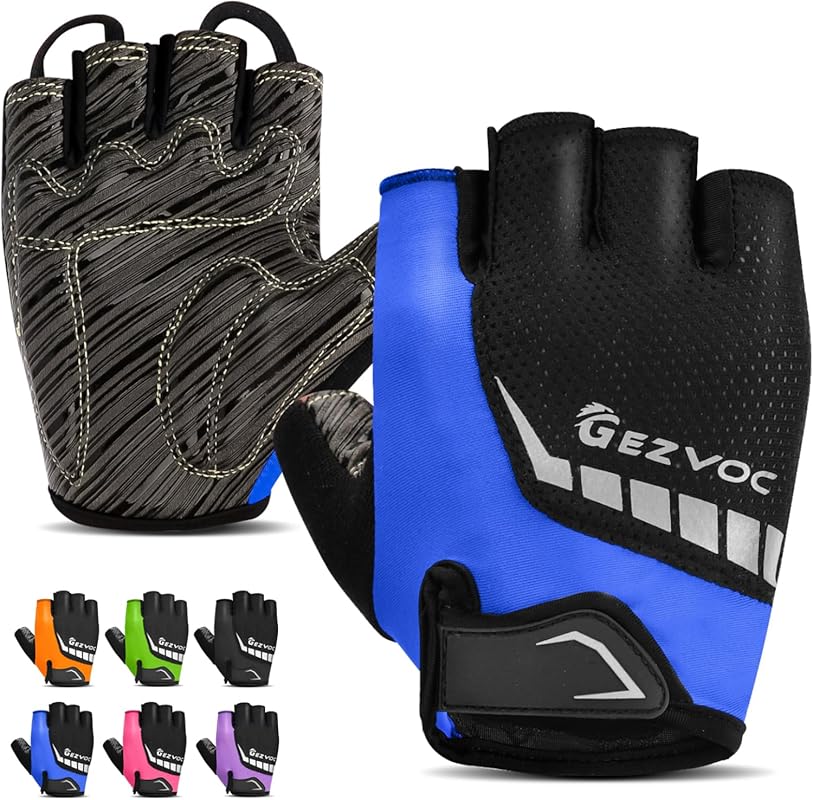 Breathable Cycling Gloves with Shock-Absorbing Pad, Extra Grip, and Fl