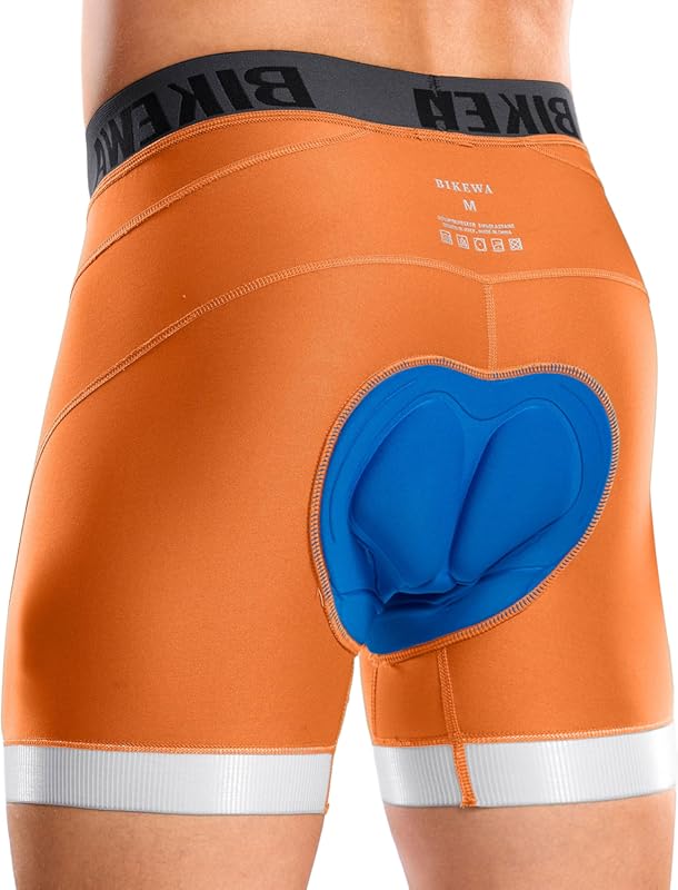 Bikewa Men's Cycling Underwear with 4D Padding and Anti-Slip Leg Grips