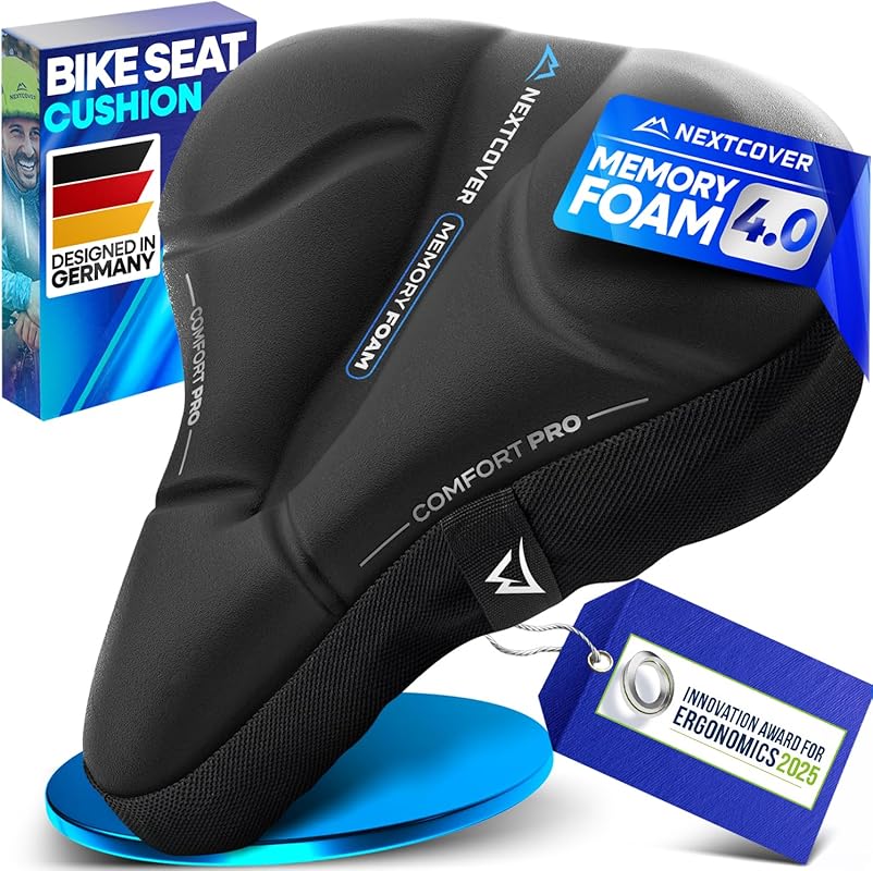 Nextcover Bike Seat Cushion CoverPro with Memory Foam, Ergonomic Gel P