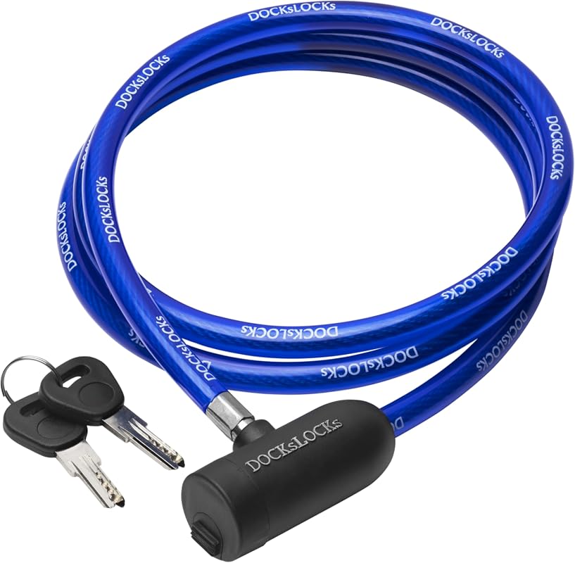 DocksLocks Weatherproof Security Cable Lock with Keys, Anti-Theft for 