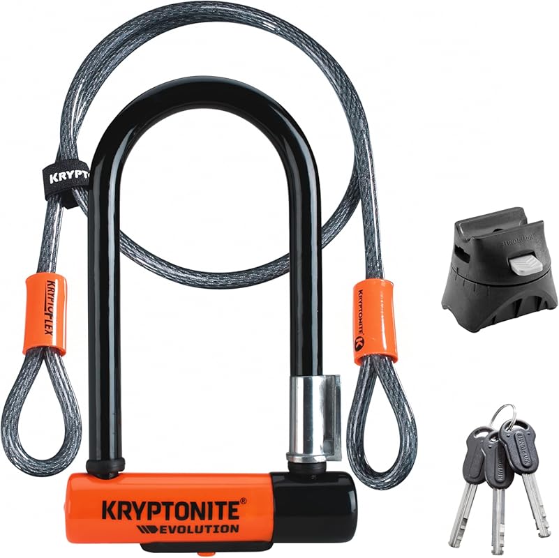 Kryptonite Evolution Mini-7 Bike U-Lock with 4-Foot Cable, 13mm Steel 