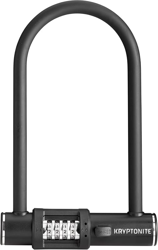 Kryptonite Combo Bike U-Lock, 12mm Steel Shackle, 4-Digit Resettable S