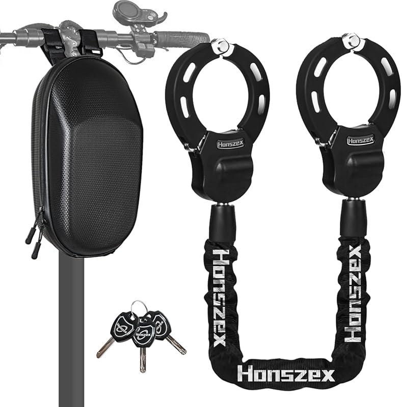 Heavy-Duty Waterproof Scooter Handcuff Chain Lock with Bag and Key