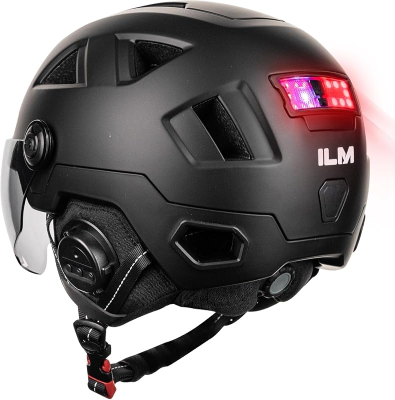 ILM E3-12LS Smart Bike Helmet with G-Sensor Turn Signals and Brake War