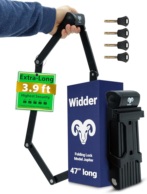47-Inch Security Folding Lock, Foldable Bicycle Lock with 4 Keys and F