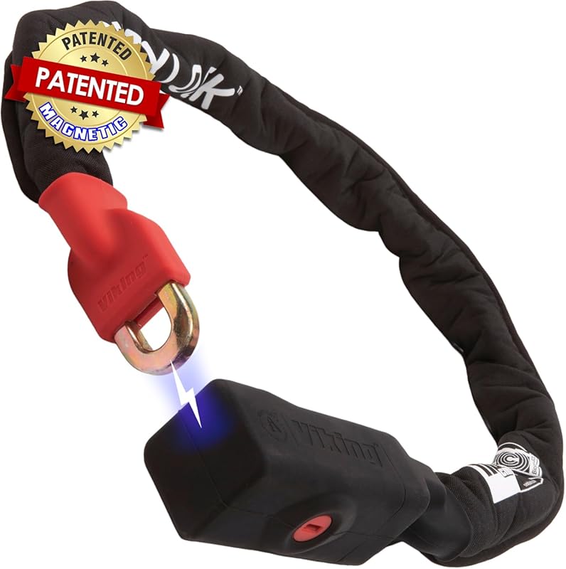 Seatylock Viking Heavy Duty Bike Chain Lock with Key, Smart Ultra Secu