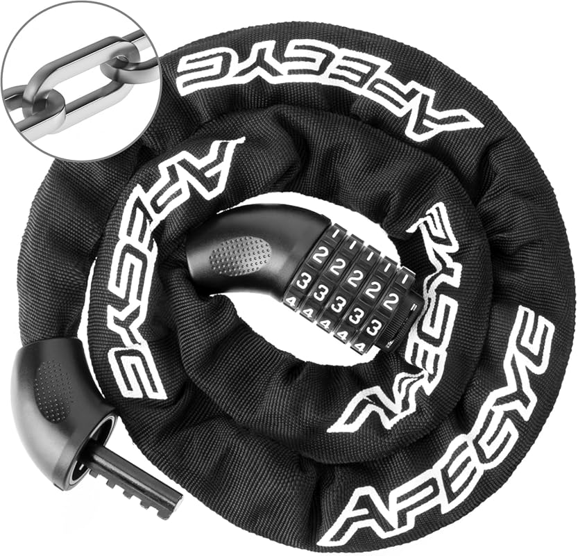 APECYC Heavy Duty Bike Chain Lock, 5-Digit Combination Hardened Steel 