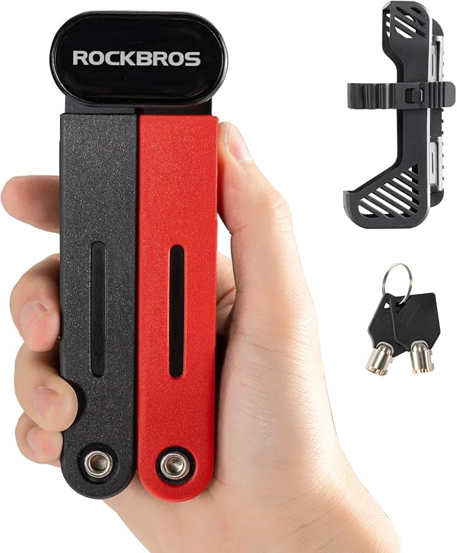 ROCKBROS Folding Bike Lock, 120cm Heavy-Duty Anti-Theft Lock for E-Bik