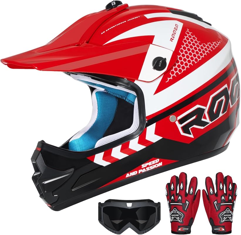 Youth DOT approved full face dirt bike helmet set