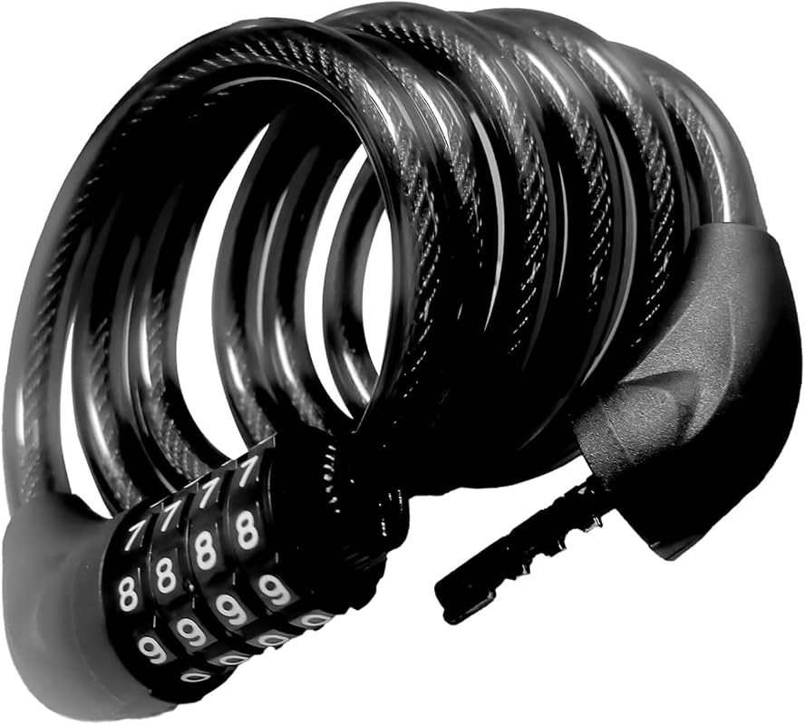6-Foot Resettable Bike Cable Lock with Waterproof Vinyl Coating