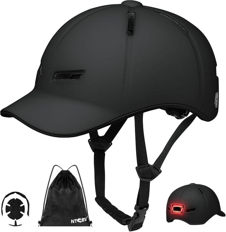Adult Bike Helmet with USB Rechargeable Rear Light, Lightweight Adjust