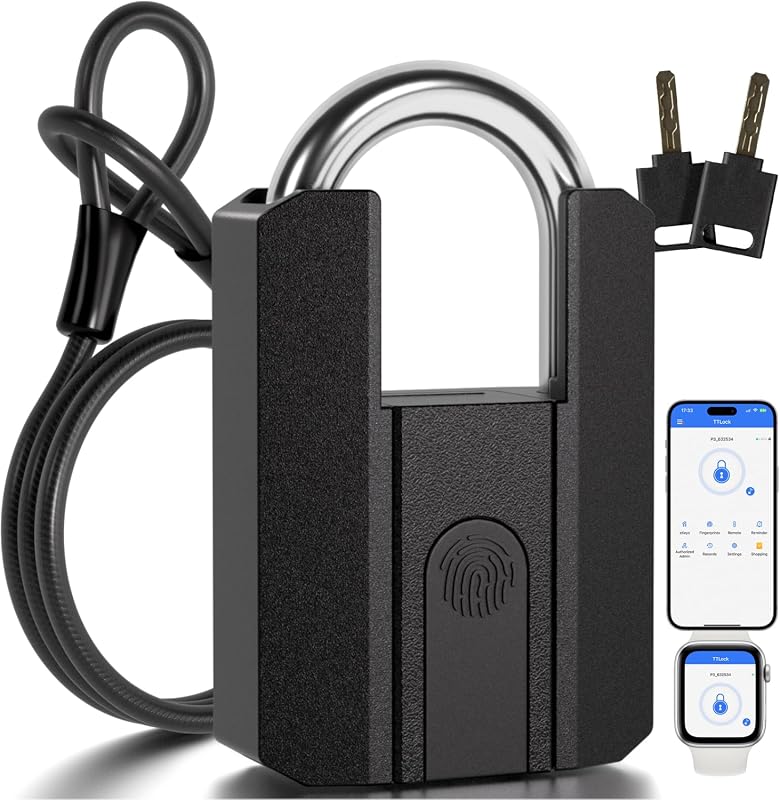 APECYC Smart Fingerprint Bike U-Lock with Bluetooth, USB Rechargeable 