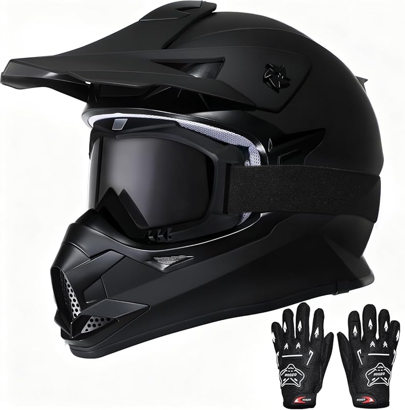 Kids Dirt Bike Helmet with goggles and gloves