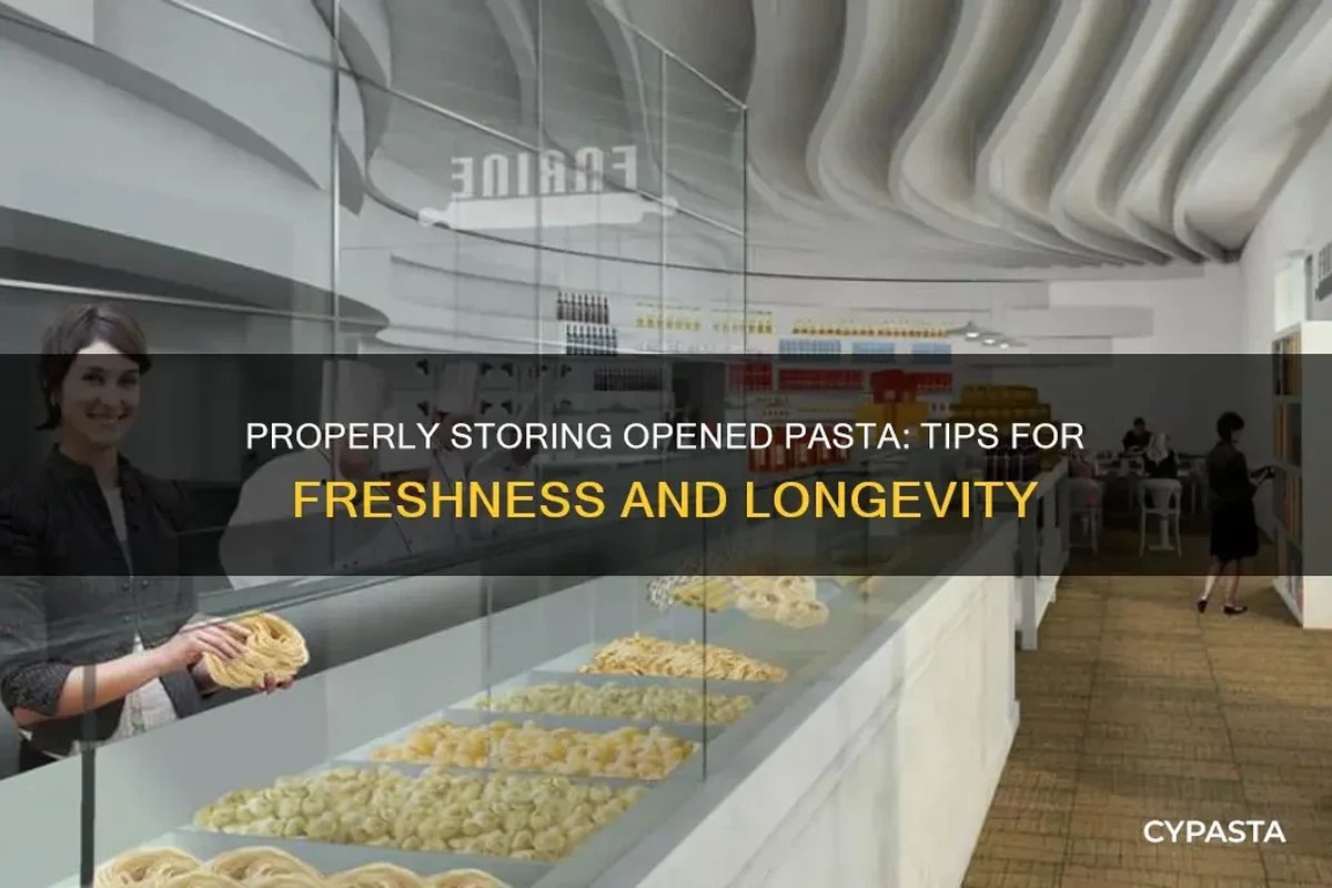 Dry pasta stored in airtight pantry containers on a clean shelf