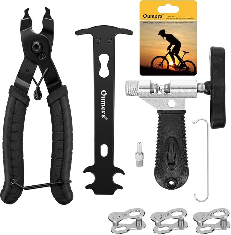 Oumers Bike Chain Repair Tools Set with Breaker, Master Link Pliers, Wear Checker