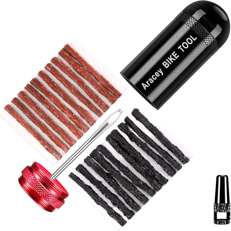 Tubeless Bike Tire Repair Kit for MTB and Road Bikes, 10 Bacon and Black Strips