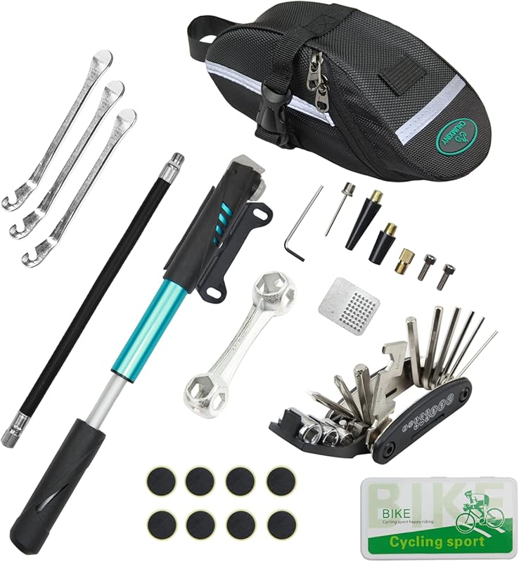 Chumxiny 16-in-1 Bike Repair Kit with 120 PSI Mini Pump and Tire Patch