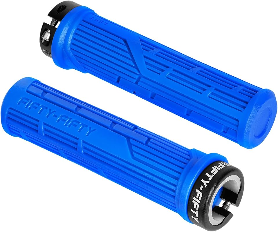 FIFTY-FIFTY Single Lock-On MTB Grips, Soft Non-Slip Comfort for Mountain and Downhill Riding