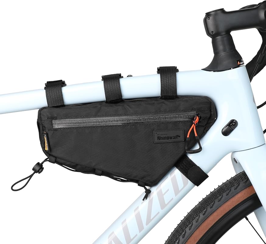 Bike Triangle Frame Bag with Dual Mesh Pockets for MTB, Road, and Commuting