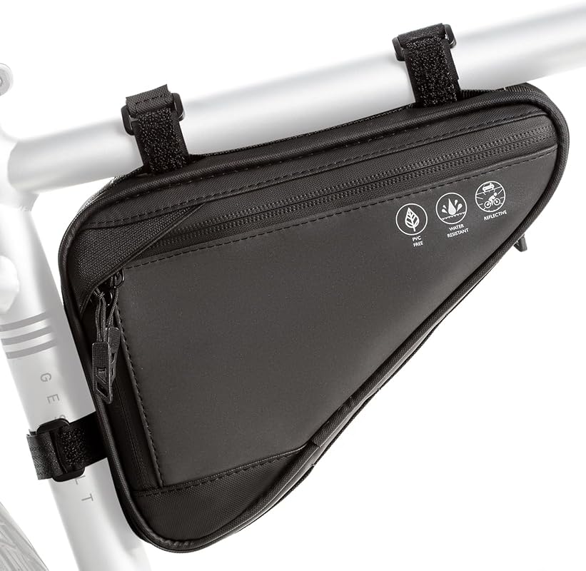Waterproof Reflective Bike Frame Bag with Dual Side Pockets, 2L Triangle Storage for MTB and Road Bikes