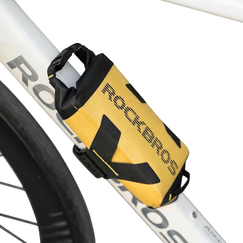 ROCKBROS Waterproof Bike Frame Bag, 1L Under Top Tube Storage for MTB and Road Bikes