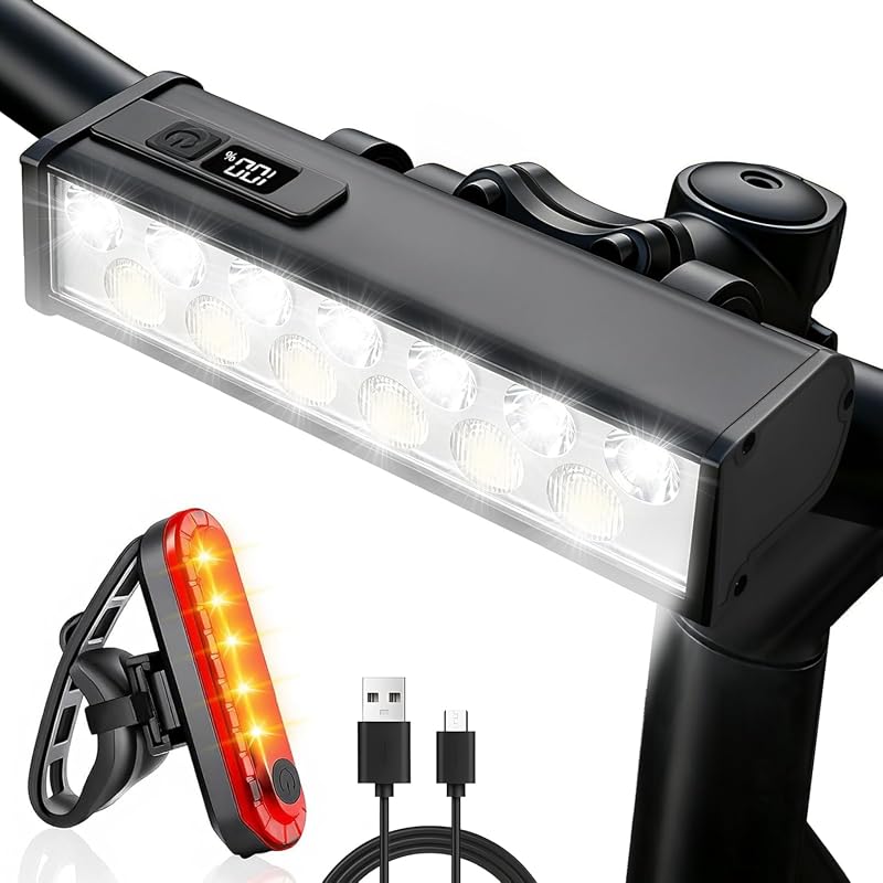 15 LED 2400 lumen USB rechargeable bike lights