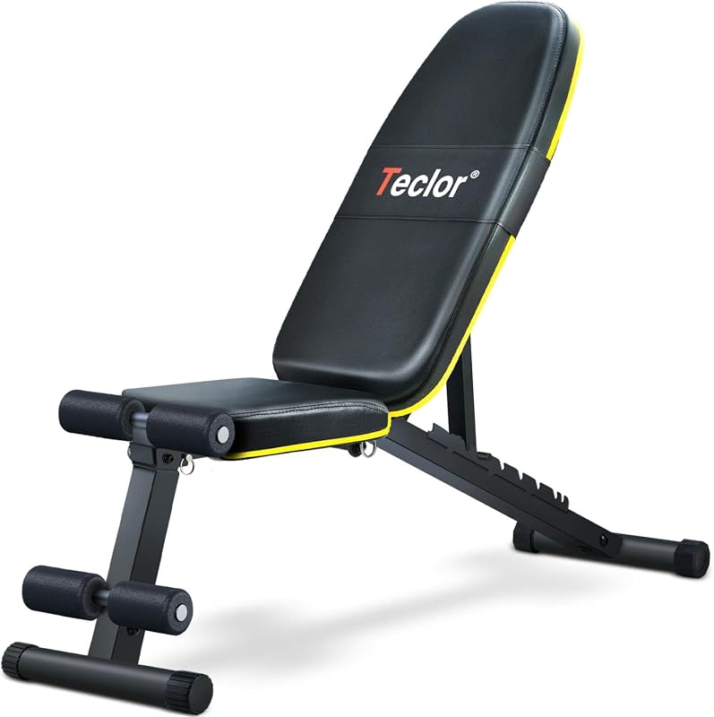 Teclor Adjustable Foldable Weight Bench, 10-Position Backrest, 700LBS Capacity for Home Gym