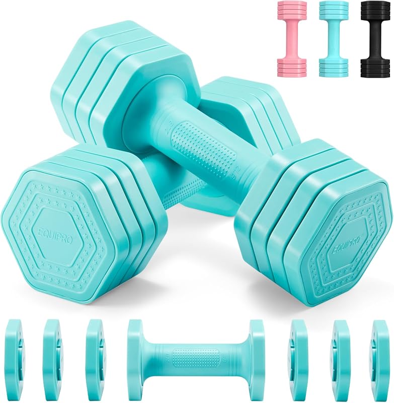 EQUIPRO 4-in-1 adjustable dumbbells for women
