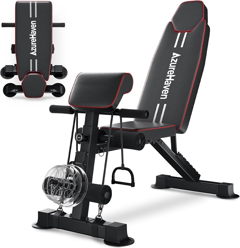 Adjustable Foldable Weight Bench, Incline Decline Flat Workout Bench for Full Body Dumbbell Training, 660 lb Capacity