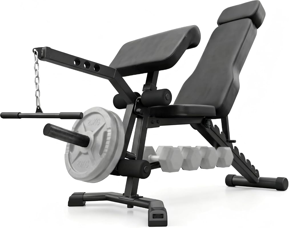 BARWING Adjustable Weight Bench with Leg Extension, Curl, Preacher Curl, Incline Decline for Home Gym
