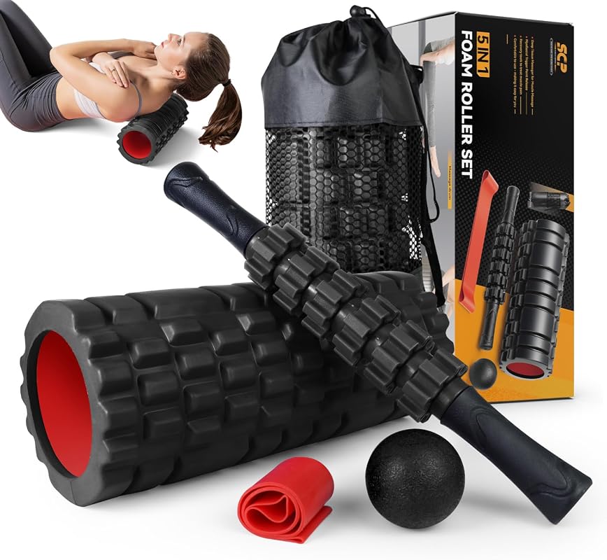 SUBCULTUREPICK 5-in-1 Deep Tissue Foam Roller Set for Muscle Recovery